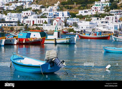 Weiße Häuser auf der Insel Mykonos Kykladen griechische Inseln