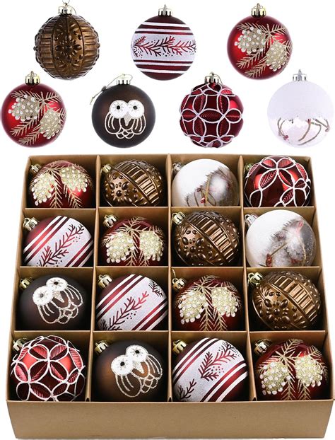 Amazon Valery Madelyn Ornaments For Christmas Trees 16ct Red