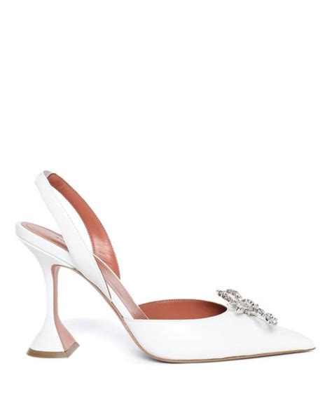 AMINA MUADDI Rosie Sling 95mm Pumps In White Lyst