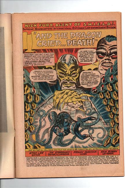 Strange Tales Doctor Strange Nick Fury Steranko Fn