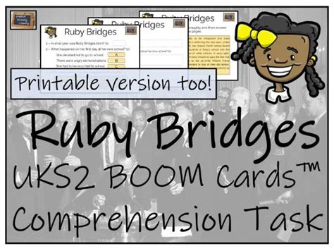 Ruby Bridges Uks2 Boom Cards™ Comprehension Activity Teaching Resources