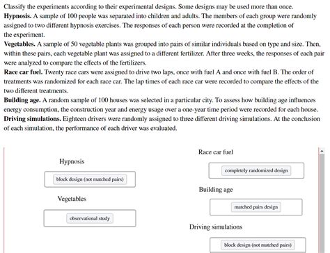 Solved Classify The Experiments According To Their