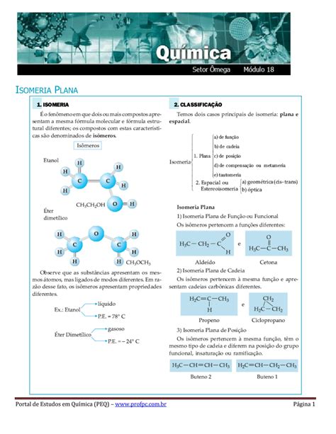 Solution Resumo Qu Mica Isomeria Plana Studypool