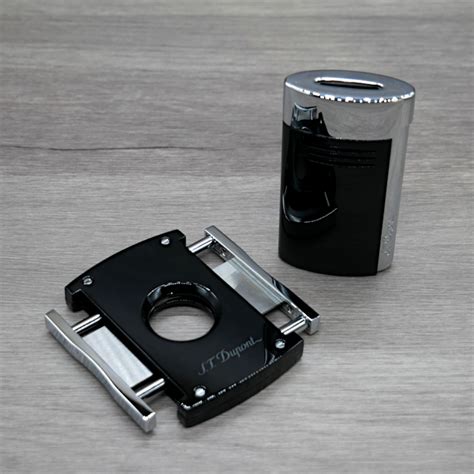 ST Dupont Megajet Lighter Maxijet Cigar Cutter Set Black As Night