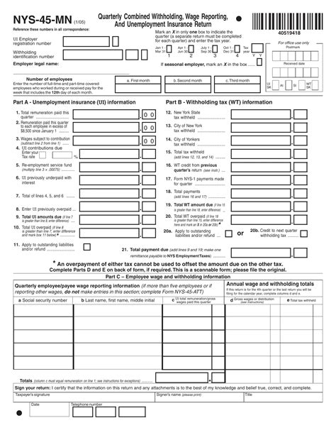 Nys 45 Mn Form ≡ Fill Out Printable Pdf Forms Online