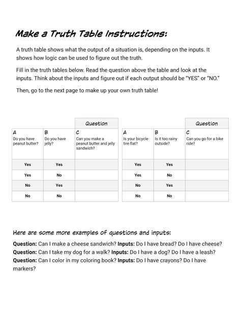 Conditional Statement Truth Table Worksheet Elcho Table