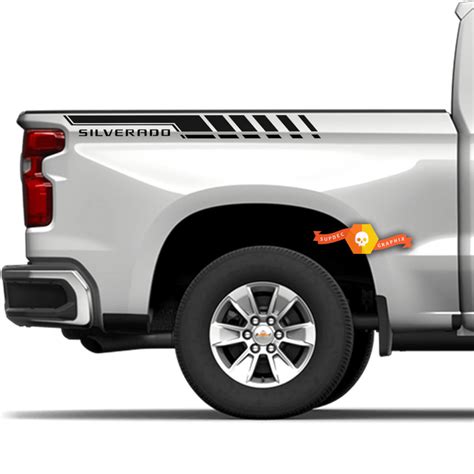 Pair Chevrolet Silverado Bedside Vinyl Decal Sticker Graphics Kit Fits Chevy Truck