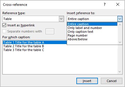 How To Use A Cross Reference In Word Microsoft Word