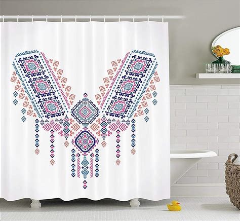 Ziheadwear Tribal Decor Shower Curtain Ethnic African Geometric Design