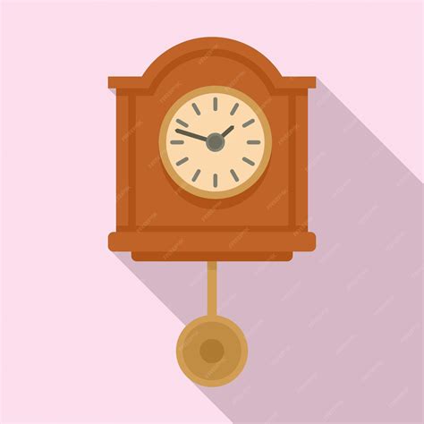 Premium Vector Grandfather Pendulum Clock Icon Flat Illustration Of