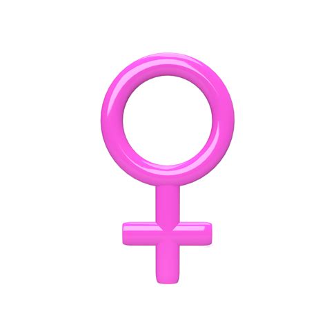 Female Symbol D Model Cartoon Style Render Illustration Png