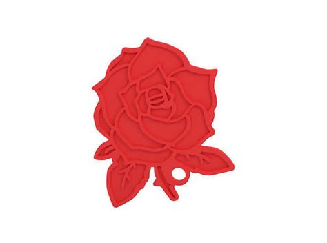 Keychain Rose Keyring 3d Model 3d Printable Cgtrader