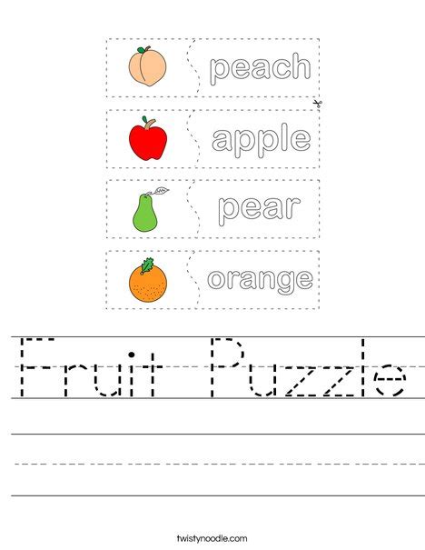 Fruit Puzzle Worksheet - Twisty Noodle