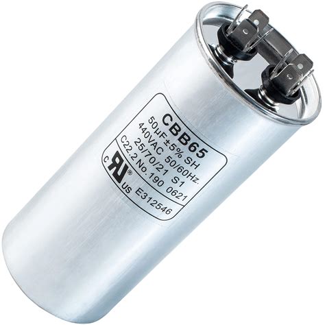 Canamax Premium 50 MFD Uf 5 MFD Motor Run Round Capacitor 370 V VAC