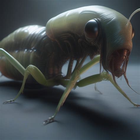 KREA AI A Scary Alien Humanoid Fly Tardigrade Praying Mant