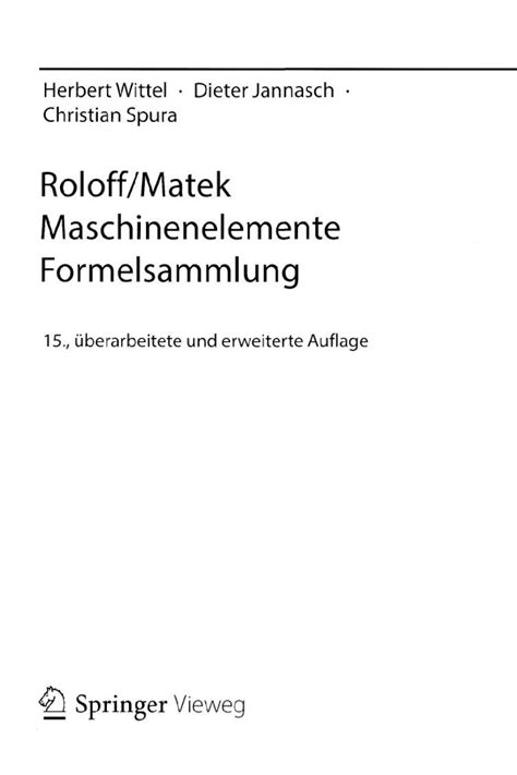 Pdf Roloff Matek Maschinenelemente Formelsammlung Pdfslide Net