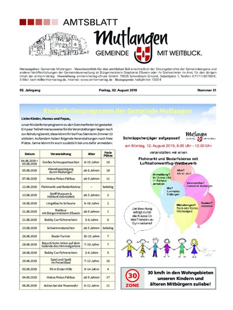 Ausfüllbar Online AMTSBLATT Neue Homepage der Gemeinde Mutlangen