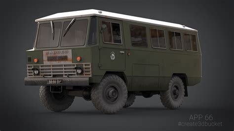 APP 66 (Soviet military bus) 3D Model $179 - .max .unknown .obj .3ds ...