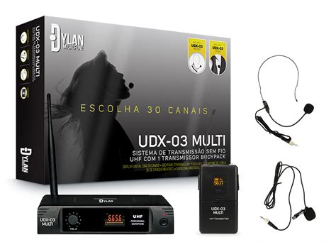 Microfone Dylan Udx Uhf Lapela E Headset Sem Fio Concerthus