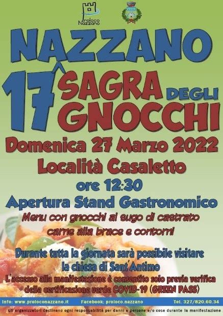 Sagre Feste Nel Lazio Nazzano Rm Sagra Degli Gnocchi