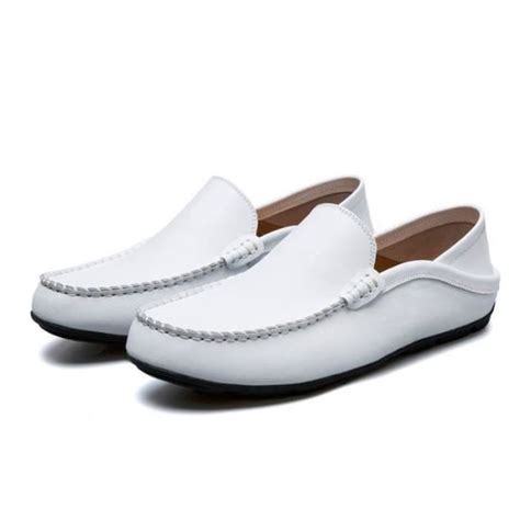 Mocassin Homme Blanc En Canvas Funmoon Nouvelle Marque De Luxe