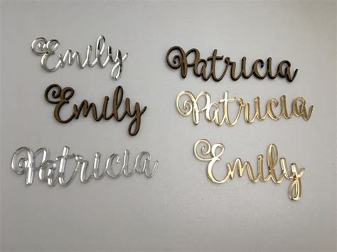 Personalized Wooden Laser Cut Names Custom Wedding Table Place Etsy