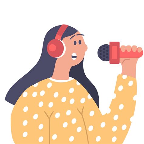 Woman Singing Into A Microphone And Person Music Singer Vector Girl