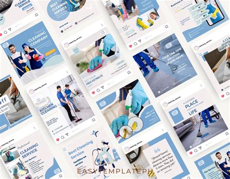 Cleaning Service Social Media Templates Cleaning Business Templates