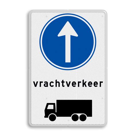 Verkeersbord Verplichte Rijrichting Vrachtverkeer Reflecterend