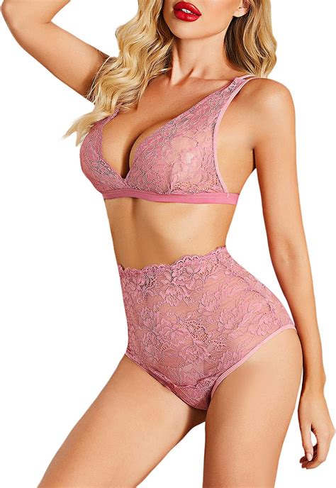 Avidlove Sexy Plus Size Lingerie For Women High Waist Bra And Panty Set