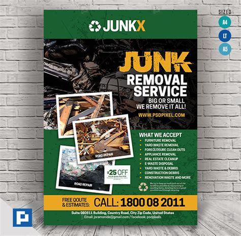 Junk Removal Services Flyer - PSDPixel