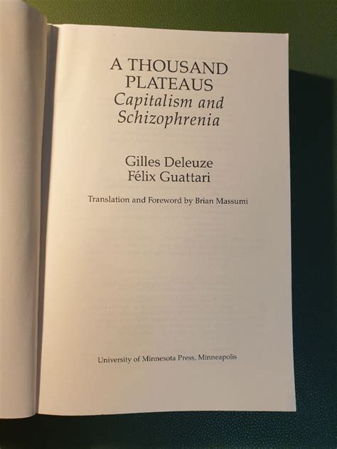 A Thousand Plateaus Capitalism And Schizophrenia Hobbies Toys