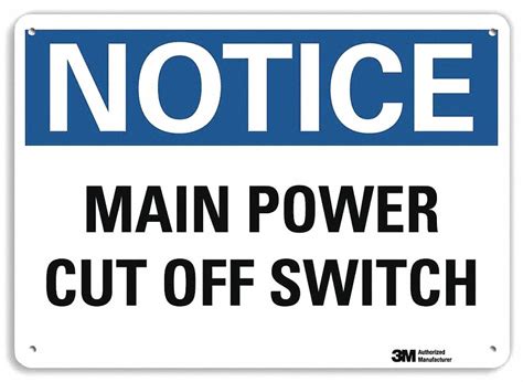 Lyle Notice Sign Sign Format Traditional Osha Main Power Cut Off