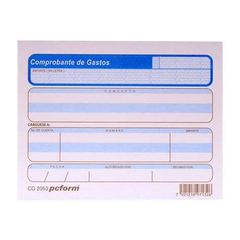 Comprobante De Gastos 50 Hjs14 Carta 4 Piezas Pcform Officemax