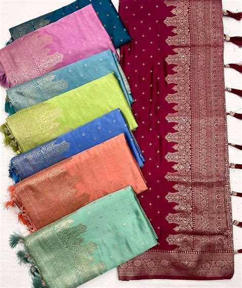 Rajtex Kamzah Nylon Silk With Handloom Weaving Design Saree Collection