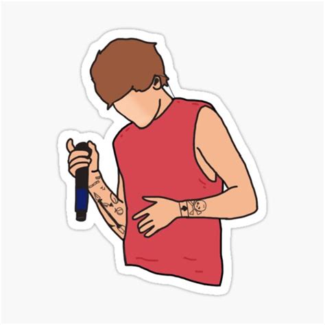 Louis Tomlinson Microphone Cartoon Red Sticker For Sale By Egdesign