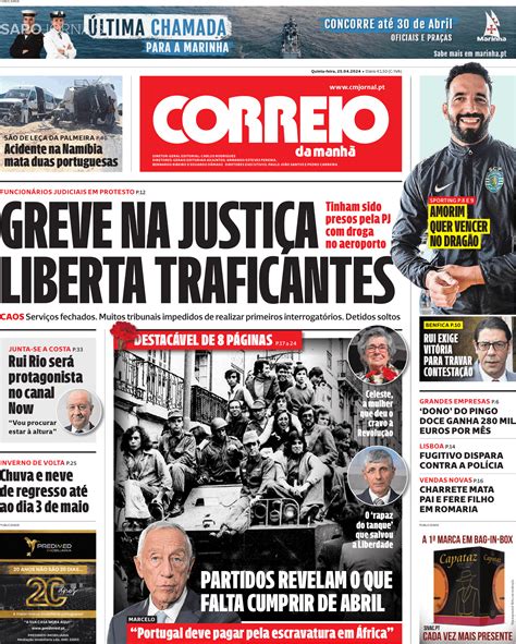 Correio Da Manhã 25 Abr 2024 Jornais E Revistas Sapo Pt Última