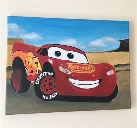 Lightning Mcqueen Acrylic Painting created by me