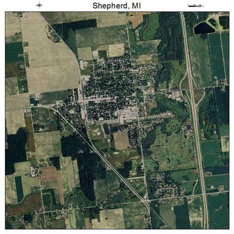 Aerial Photography Map Of Shepherd Mi Michigan