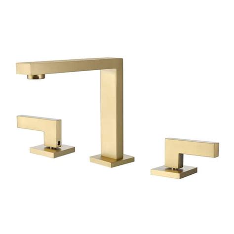 Flg In Widespread Double Handle Bathroom Faucet In Brushed Gold Kk