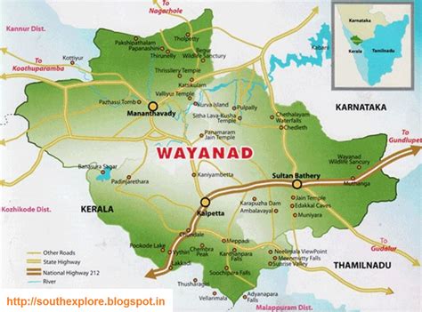 Wayanad Tourism Map Tourist Places In Wayanad Tourist Attractions