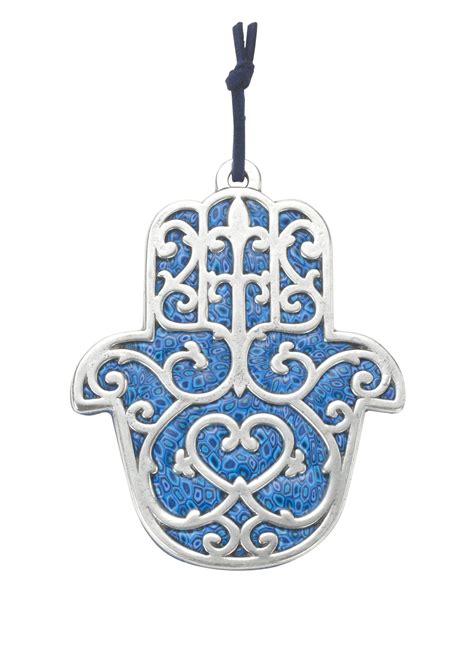 Blue Wall Hanging Hamsa With Fleur De Lis Design United Kingdom