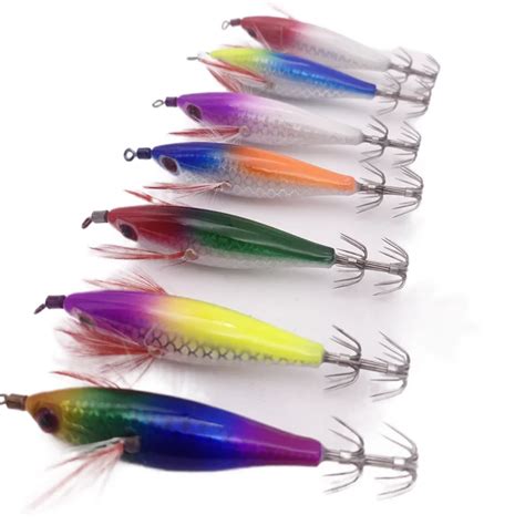 5g 8cm Luminous Wooden Shrimp Squid EGI Jig Vertical Jigging Lure