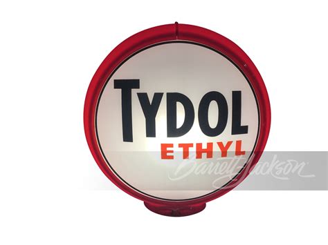 1950s Tydol Ethyl Gas Pump Globe Front 34 254584