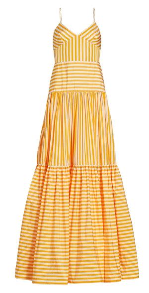 Lela Rose Women S Striped Taffeta Tiered Gown