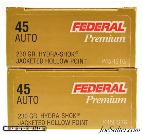 Federal Hydra Shok Acp Grain Jacketed Hollow Point Ammo Rds