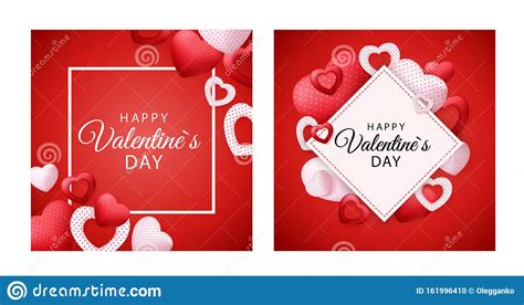 Happy Valentines Day Card With Heart Vector Illustration Stock Vector Illustration Of Shiny