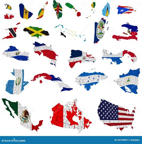 North America Countries Flag Maps Royalty Free Stock Photo - Image ...