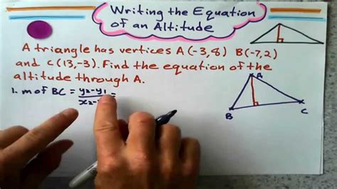 Writing The Equation Of An Altitude Youtube