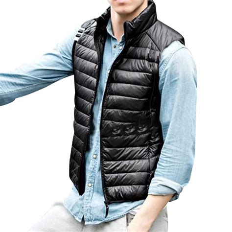 Winter Duck Down Vest Men Ultra Light Duck Down Vest Loose Waistcoat